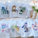 Summer children's cotton round neck short sleeve t-shirt men and women children's clothing all-match white coat factory