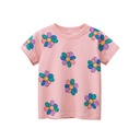 Ins trendy children's clothing Korean children's summer western style baby girl short sleeve T-shirt children's clothing
