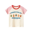 童装2024夏季新款儿童T恤  女童韩版卡通小熊短袖上衣一件代发