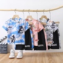 Summer children's suit quick-drying clothes sportswear boys baby camouflage t-shirt two-piece children's clothing