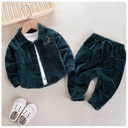 autumn boys and girls baby autumn two-piece set boys and girls Korean fashion corduroy shirt two-piece set