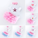 0-2-year-old baby girl birthday cotton short-sleeved six-layer sand skirt set manufacturers children's clothing