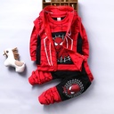 Boys' suit spring children's clothing spider zipper vests three-piece set 1-4 years old a generation of hair