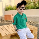 Summer Children's Polo Shirt Lapel Short-sleeved Boys Cotton T-shirt Children's Jacket Baby Pearl Cotton