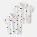 Spot children's clothing boys polo shirt short sleeve T-shirt baby white printed top children's lapel summer tide