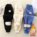 Children's sports pants boys and girls baby cashmere pants autumn and winter wear thick casual warm pants