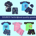 Children's swimsuit boys' swimsuit girls' middle and big children's hot spring swimming trunks suit short sleeve baby cartoon swimsuit