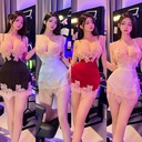 Night listening fragrance sexy lingerie backless pajamas temptation factory lace halter body shaping one-piece nightdress home wear