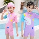 children's swimsuit girls one-piece flat-angle swimsuit for big children cute baby Korean quick-drying swimsuit