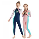 Children's Swimsuit Girl's one-piece long-sleeved sunscreen quick-drying diving suit Girl's student swimming snorkeling jellyfish suit