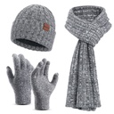 Hat scarf gloves three-piece set adult autumn and winter cold-proof warm knitted hat plus velvet suit company annual meeting gift