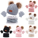 children's hat scarf gloves three-piece autumn and winter warm baby hat