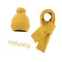 women's wool ball knitted hat scarf gloves three-piece fashion warm wool hat set