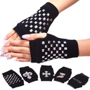 Sailing Dancing Gloves for Women's Willow Nails with Diamond Gloves for Square Dance Performance Red Five-pointed Star Gloves