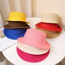 Summer Fashion All-match Men's and Women's Straw Hat Flat Top Fashion Sunscreen Foldable Top Hat Beach Travel Straw Hat