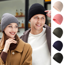 加厚针织帽子男女情侣款冬天保暖毛线帽显脸小户外防风滑雪冷帽