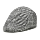 Factory direct autumn and winter woolen plaid middle-aged and elderly men and women advanced cap cap old man cap