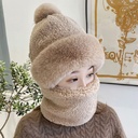 Winter Hat Children's Cycling Windproof Turtleneck Cap Warm Cap Scarf Integrated Hat Cold-proof Ear-protective Hat