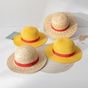 One Piece Luffy Same Style Straw Hat COSPALY Cartoon Dress-up Straw Wiped Father-in-child Hat Sunshade Hat Performance Hat