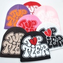 糖果色Y2K嘻哈字母创意潮人帽毛线针织冷帽男女帽保暖户外针织帽