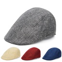 Cotton Linen Beret Men's Retro Cap Middle-aged and Elderly Hat Simple Light Plate Thin Summer Forward Cap