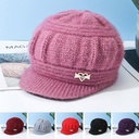Middle-aged and elderly hat female winter old man wool hat warm winter mother hat plus velvet autumn and winter knitted hat winter