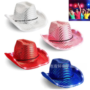 Halloween LED luminous Western cowboy hat Carnival pink glitter sequin hat party composite Eva with light hat