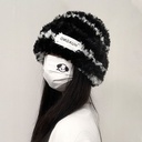 Wool Hat Children's Winter Knitted Striped Face Showing Small Plush Warm Thickened Big Head Ear Protection Stack Hat