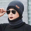 Winter hat men plus velvet padded knitted hat trend warm youth autumn and winter cotton hat winter men's wool hat