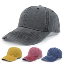 washed baseball cap soft top hat solid color curved brim peaked cap distressed Denim sun hat