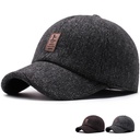 Winter leisure winning baseball cap middle-aged and elderly autumn and winter hat warm ear protection cotton cap Plaid embroidered cap