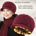 mother thickened warm autumn and winter beret hat cold-proof grandma middle-aged and elderly knitted wool hat for children