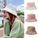 Rabbit fur hat children autumn and winter all-match fisherman hat Korean version of the latest plush basin hat fashion personality ear protection warm bucket hat