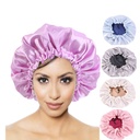 popular double-layer colored nightcap beauty perm cap chemotherapy cap with adjustable buckle TJM-256D