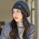 dedicated hot mining autumn and winter hat women's solid color all-match knitted wool hat winter warm wool beret thick