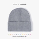 Autumn and Winter Outdoor Black Beanless Men's Knitted Hat Big Head Fashion Cold Hat Warm Thickened Wool Hat for Women