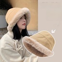 Winter Plush Fisherman Hat Women's Thickened Cold-proof All-match Mongolian Hat Warm Fleece-lined Thickened Autumn and Winter Ear Protection Hat for Children