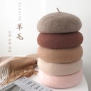 Spring Autumn and Winter Beret Korean Style Mushroom Women's Hat Breathable Pumpkin Hat Wool Wool Painter Hat