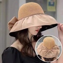 Hat female summer Net red sun hat big brim UV protection fisherman black glue hat Korean style sun protection cover face sun protection hat