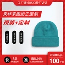 Light Plate Knitted Hat Women's Fashion Autumn and Winter Solid Color Wool Hat Men's Loose Logo Standard Warm Winter Hat