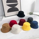 Vintage Japanese Style Solid Color Corduroy Fisherman Hat Women's Spring and Autumn Korean Style Student Couple's All-match Pot Hat Shopping Trendy