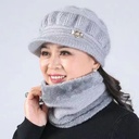 Winter Women's Hat Middle-aged and Elderly Mothers Riding Cold-proof Fleece-lined Thickened Wool Hat Grandma Warm Hat