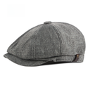 Octagonal hat men's spring and summer thin Breathable linen-like peaked cap men's British retro casual beret for women