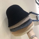 Internet Celebrity ins Autumn and Winter Korean-style Fisherman's Hat Knitted Wool Women's Thickened Warm Fashion All-match Line Bucket Basin Hat