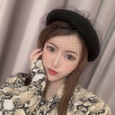 Hat Women's Autumn and Winter Wool Wool Lace Gauze Beret British Vintage Painter Hat Korean Style Japanese Style Bud Hat Trendy