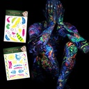 creative fluorescent flower arm tattoo stickers face stickers waterproof feather tattoo arm tattoo stickers in stock