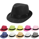 Summer Hat Top Hat Men's and Women's Parent-child Sun Hat Linen Straw Hat Jazz Hat Curled Panamanian Sun Protection