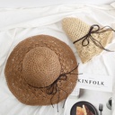 Korean-style Foldable Handmade Large Straw Hat Women's Summer All-match Seaside Beach Summer Sunscreen Hat