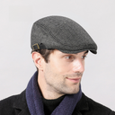 Peaked cap men's autumn and winter woolen beret men's British retro middle-aged and elderly J warm forward hat