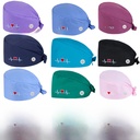 Surgical cap with logo solid color embroidery electrocardiogram heart-shaped nurse long hair polyester cotton frosted cap gourd